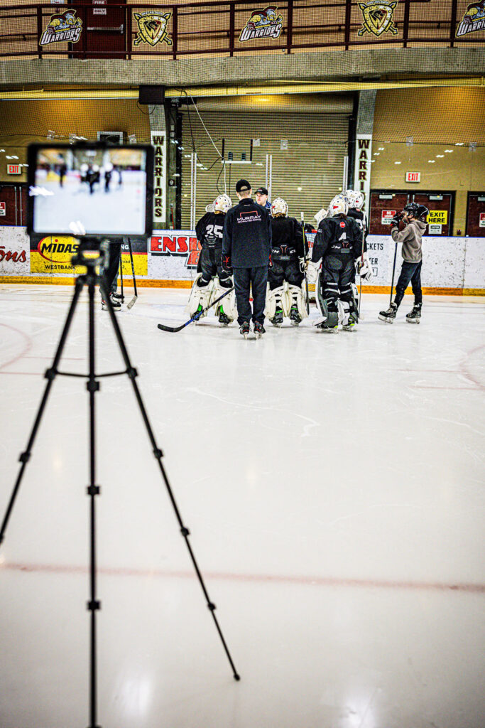 Murray Goaltending coaching Kelowna's goaltenders video analysis